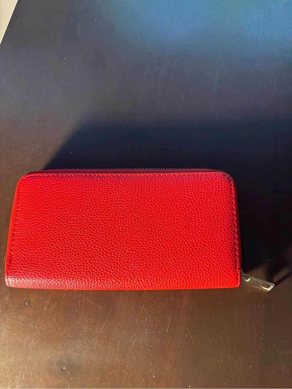 Red QUEEN Wallet | Faux Leather Zip- Around Wallet | Multiple Compartments